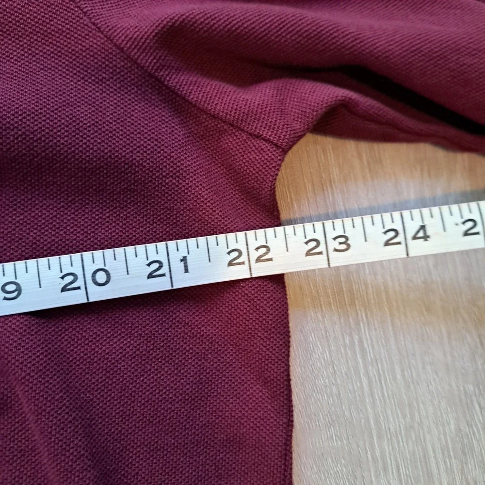 Polo‎ Ralph Lauren Shirt Mens XL Red Maroon Long Sleeve Slim Fit Blue Pony
